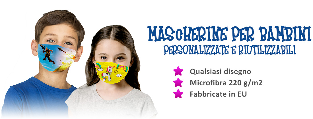 Mascherine per bambini personalizzate
